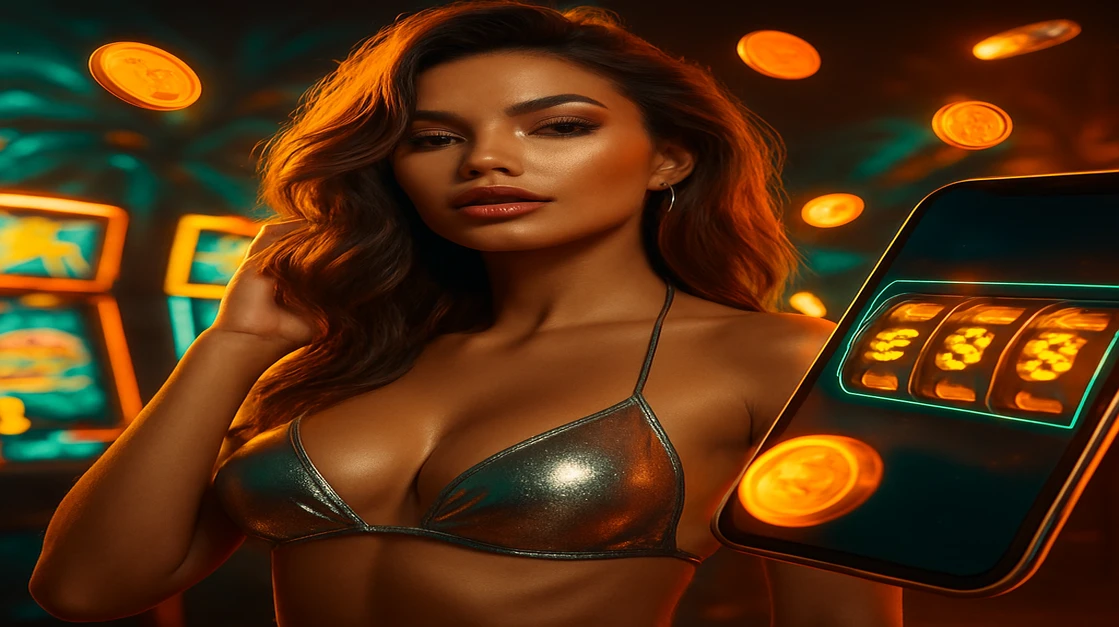লেদার টপ পরা একটি শক্তিশালী নারী যোদ্ধা পাশে একটি পিস্তল ধরে, একটি ফোনে cv66 game অ্যাপটি জ্বলজ্বল করছে, যেখানে বুলেট ও অ্যাকশন-থিমযুক্ত আইকনসমূহ ভরপুর—সর্বোচ্চ অ্যাডভেঞ্চার গেমারের জন্য।